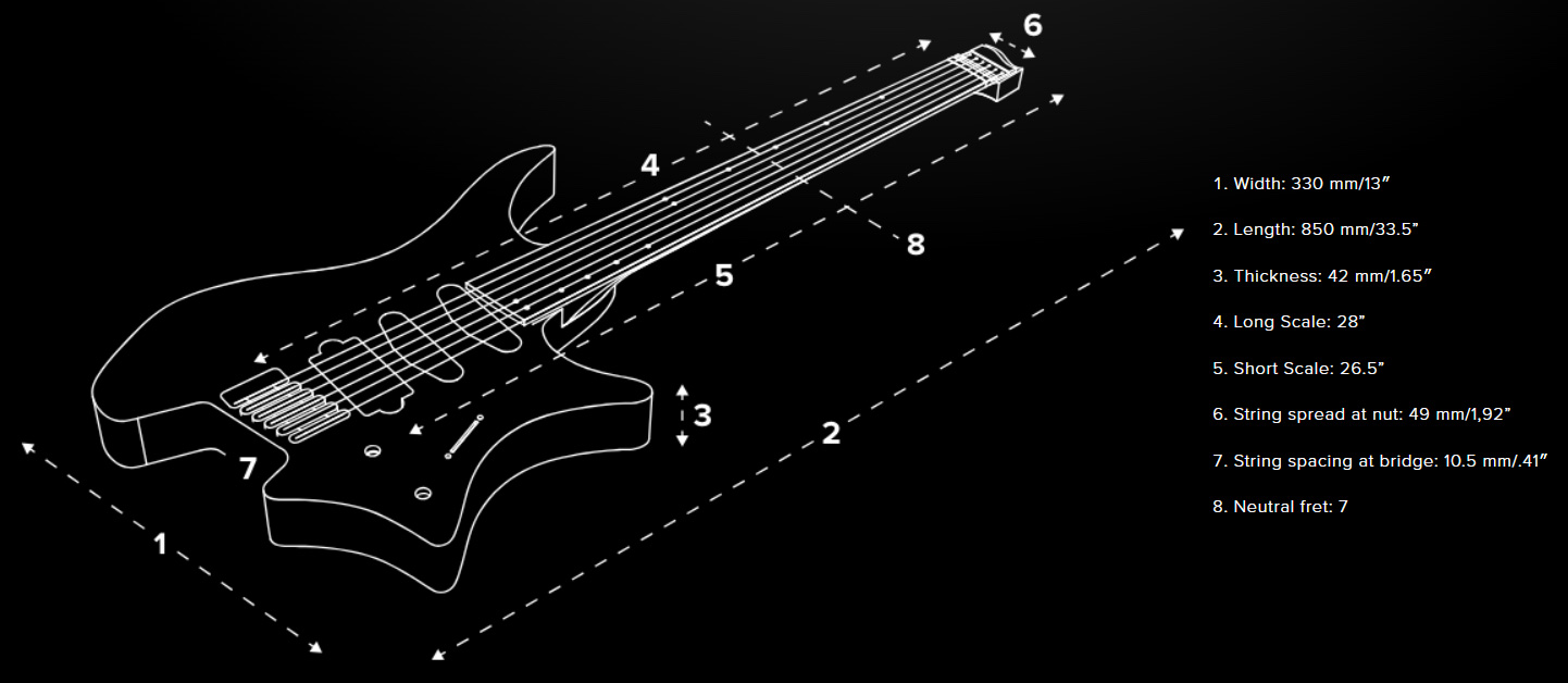 Strandberg Boden Standard Nx 8c Multiscale 2h Ht Mn - Charcoal - Guitare Électrique Multi-scale - Variation 4