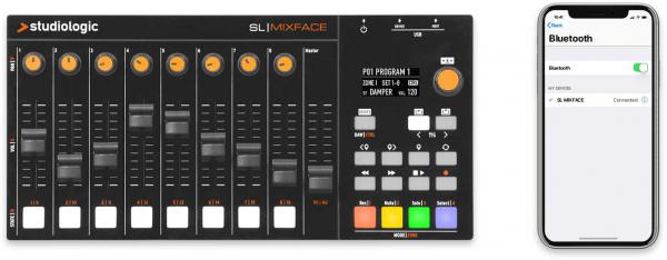 Interface audio Studiologic, SL Mixface, application mobile, studio