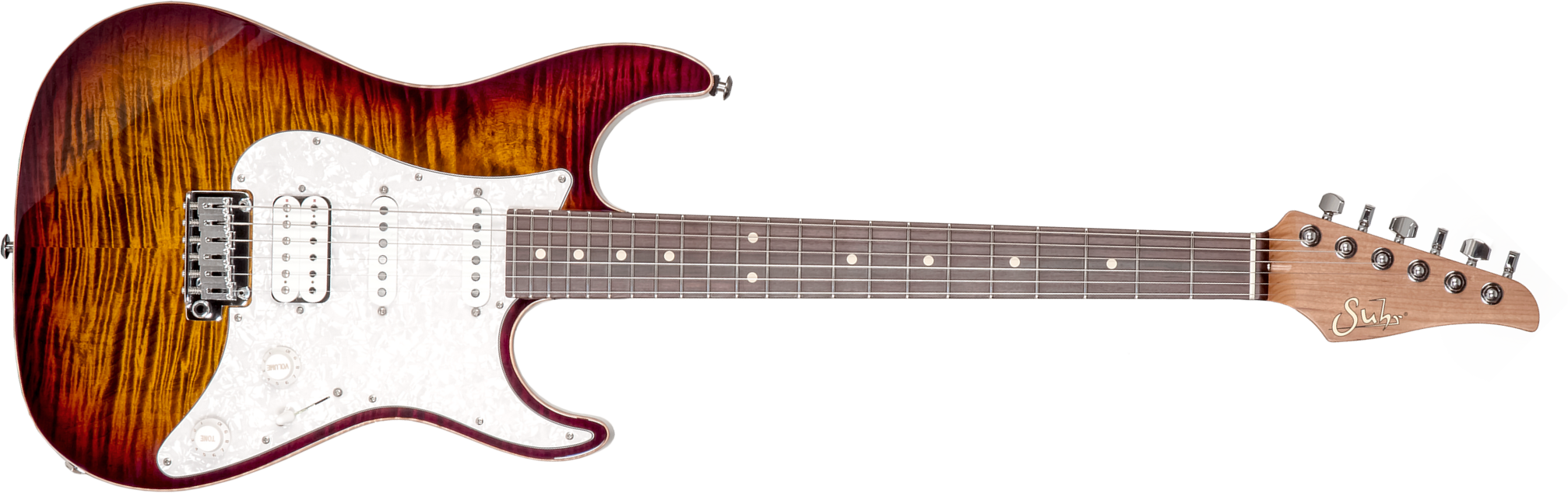 Suhr Standard Plus Usa Hss Trem Pf #72959 - Bengal Burst - Guitare Électrique Forme Str - Main picture