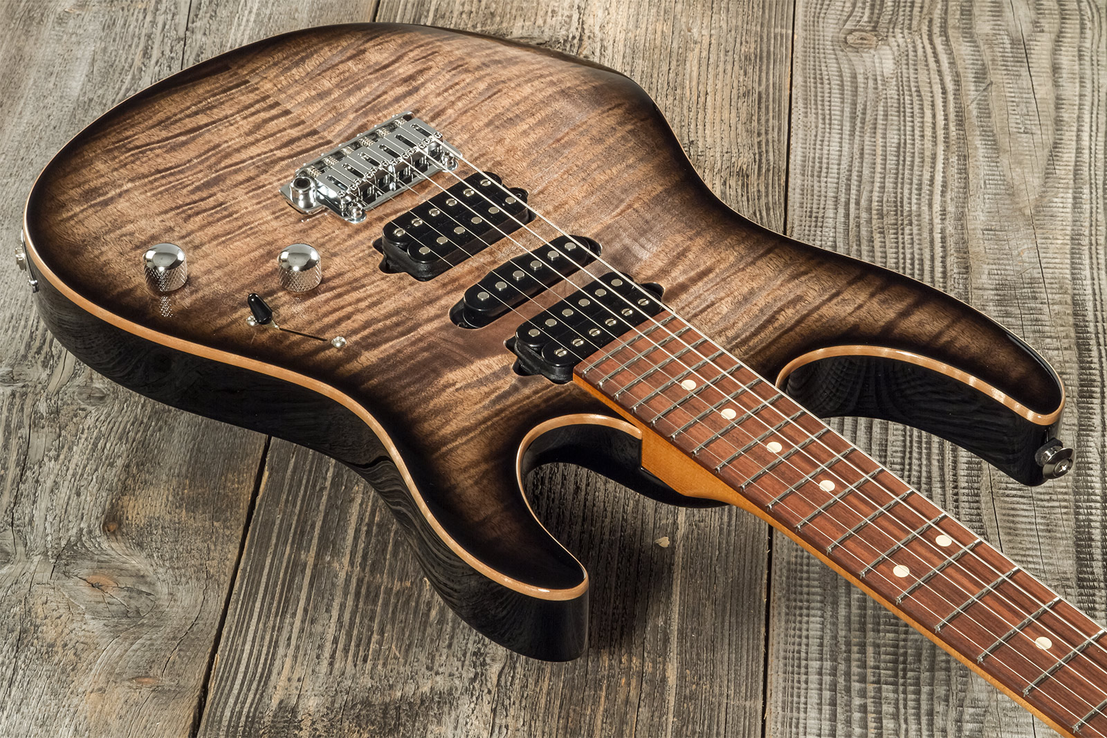 Suhr Modern Plus 01-mdp-0060 Hsh Trem Pf #72948 - Trans Charcoal Burst - Guitare Électrique Forme Str - Variation 1