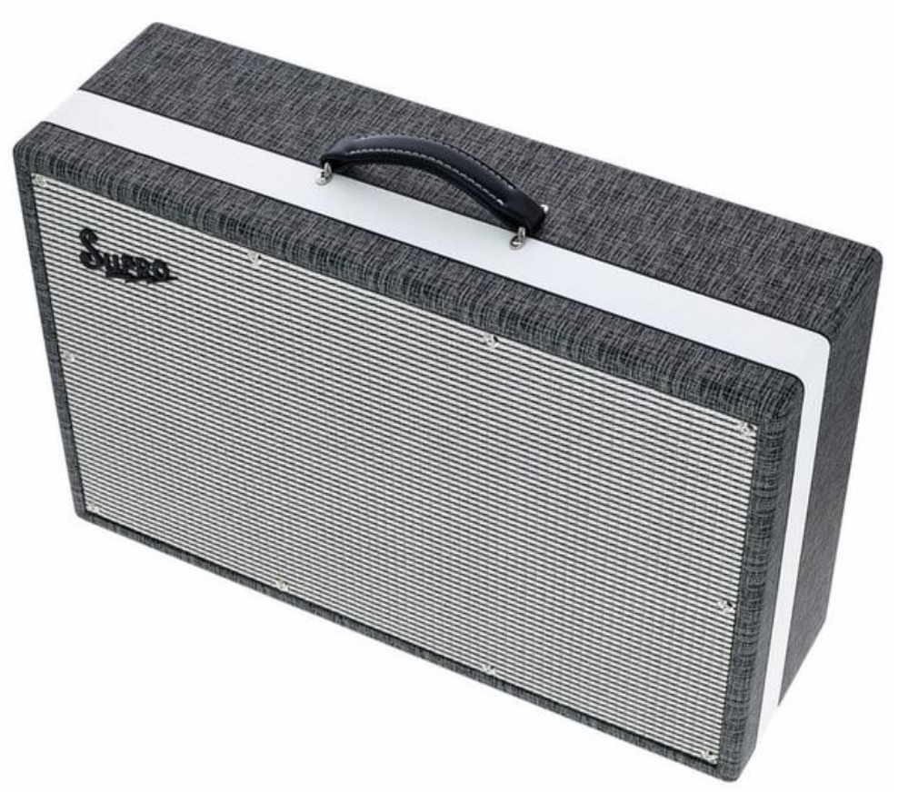 Supro Black Magick Cab 2x12 150w 4/16-ohms Black Rhino Hide - Baffle Ampli Guitare Électrique - Variation 1