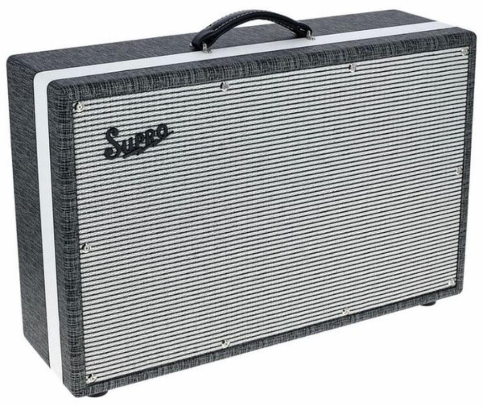 Baffle ampli guitare électrique Supro Black Magick Cab 2x12 - Black Rhino Hide
