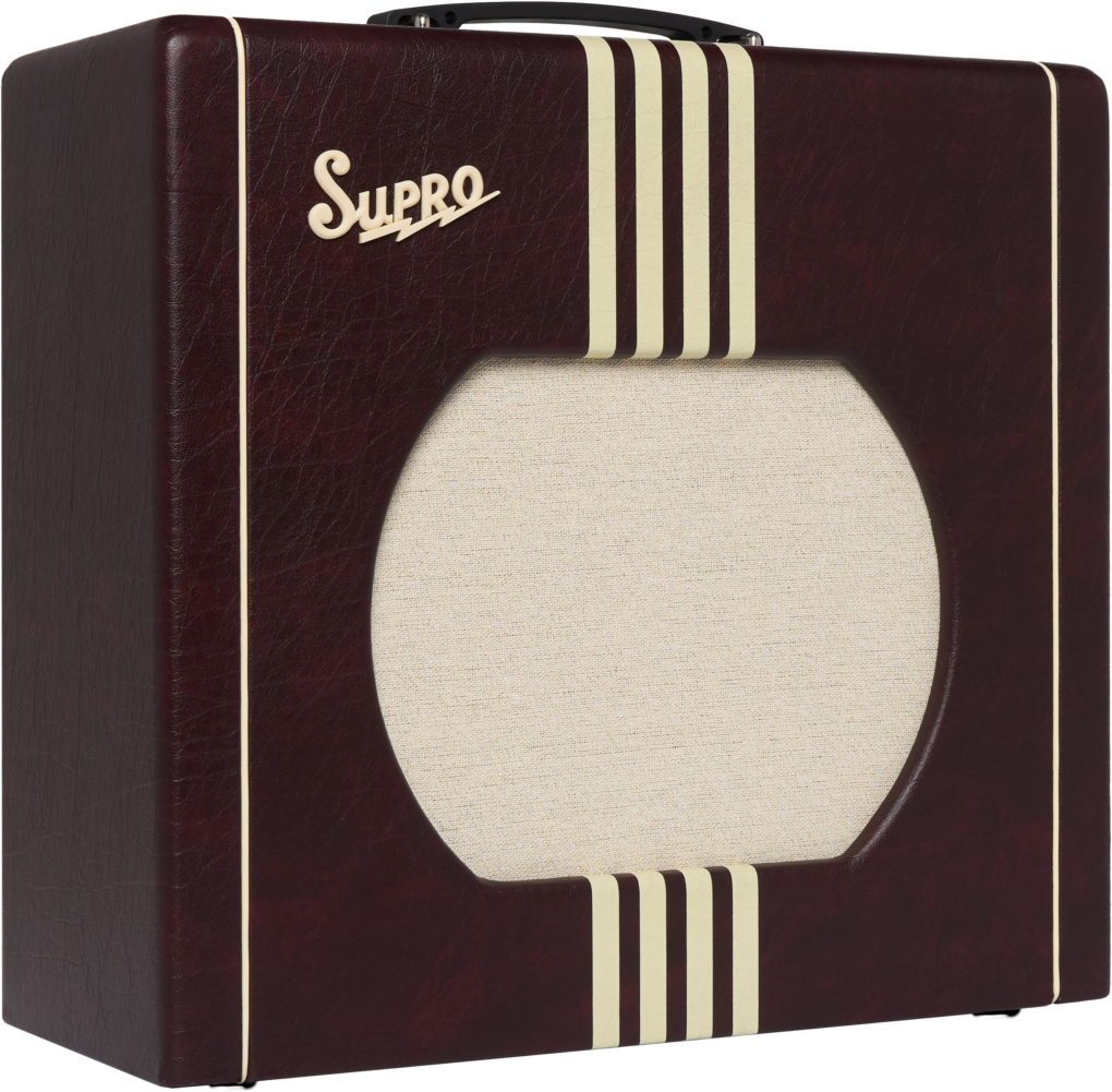 Supro Delta King 12 Combo 15w 1x12 Burgundy/cream - Ampli Guitare Électrique Combo - Main picture