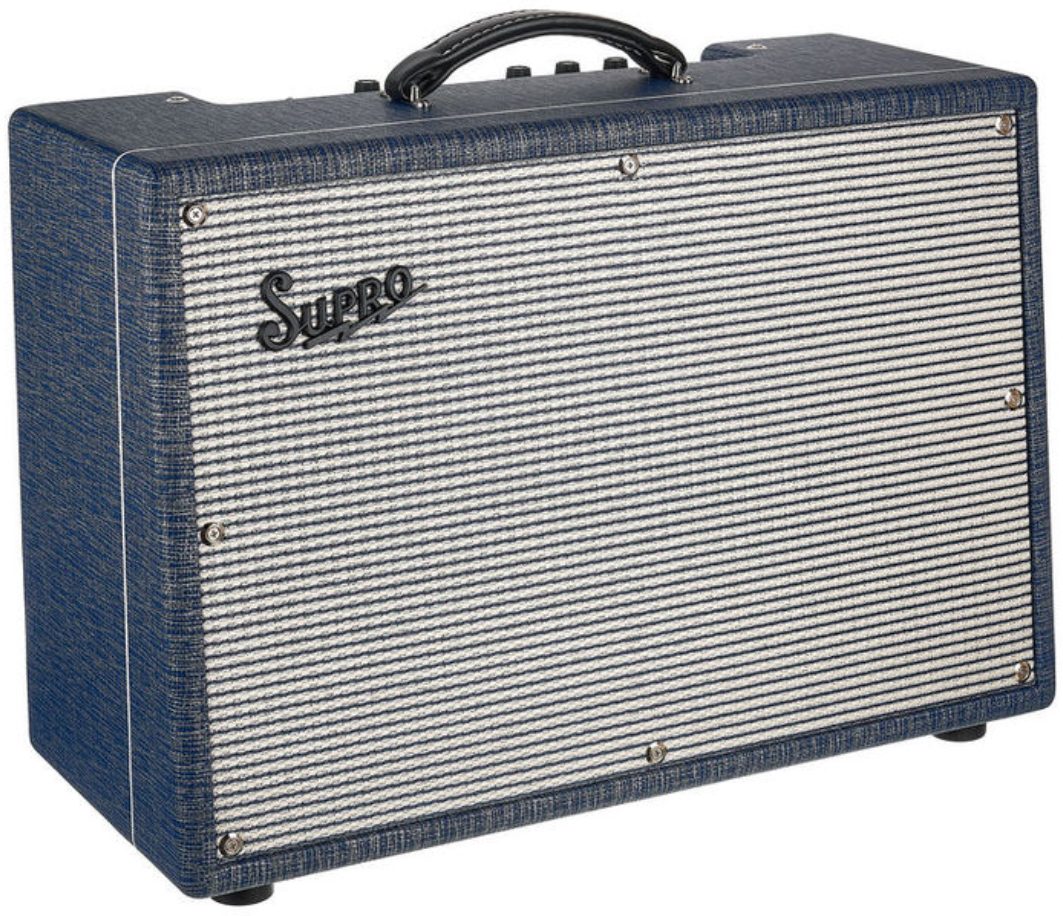 Supro Keeley Custom 12 25w 1x12 Blue Rhino Hide - Ampli Guitare Électrique Combo - Main picture