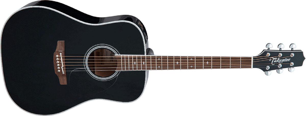 Takamine Ft341 Dreadnought Electro Epicea Erable Rw - Gloss Black - Guitare Electro Acoustique - Main picture