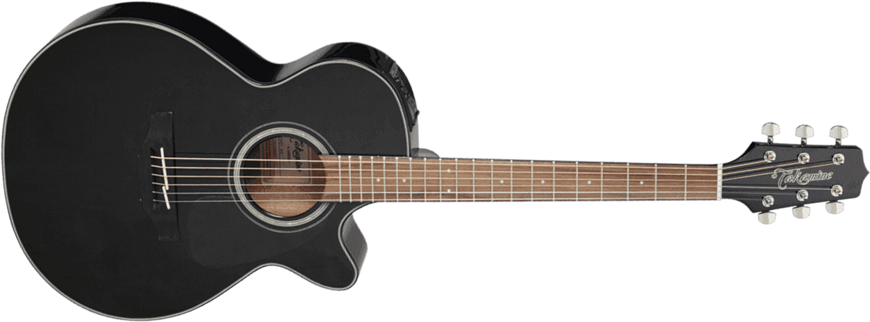 Takamine Gf30ce-blk Grand Concert Cw Epicea Palissandre - Black Gloss - Guitare Electro Acoustique - Main picture