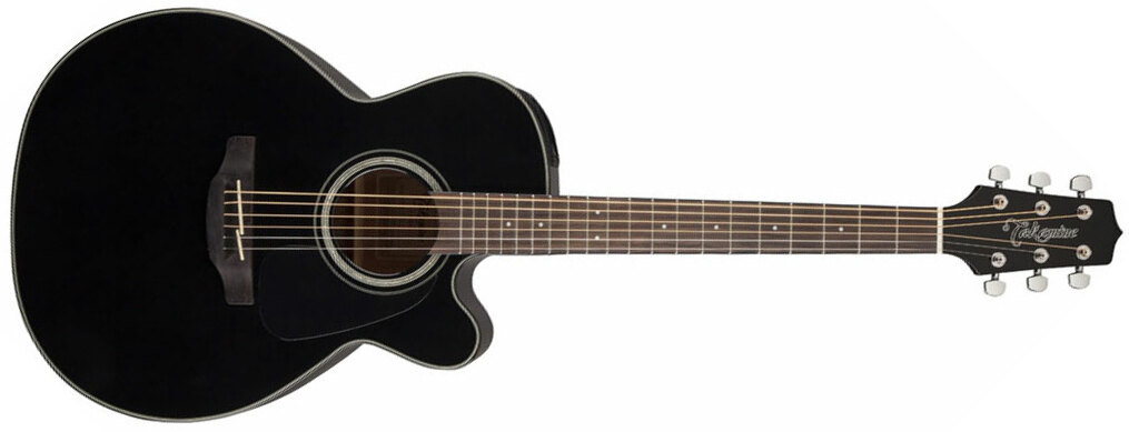 Takamine Gn30ce-blk Auditorium Cw Cw Epicea Acajou Rw - Black Gloss - Guitare Electro Acoustique - Main picture