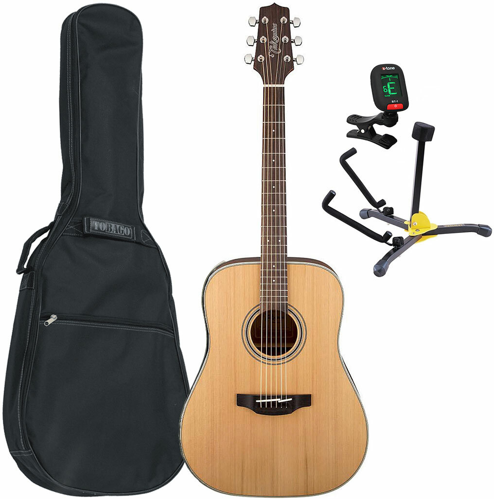 Takamine Pack Gd20-ns Dreadnought +housse Tobago Gb10f +accordeur +stand - Natural - Pack Guitare Acoustique - Main picture