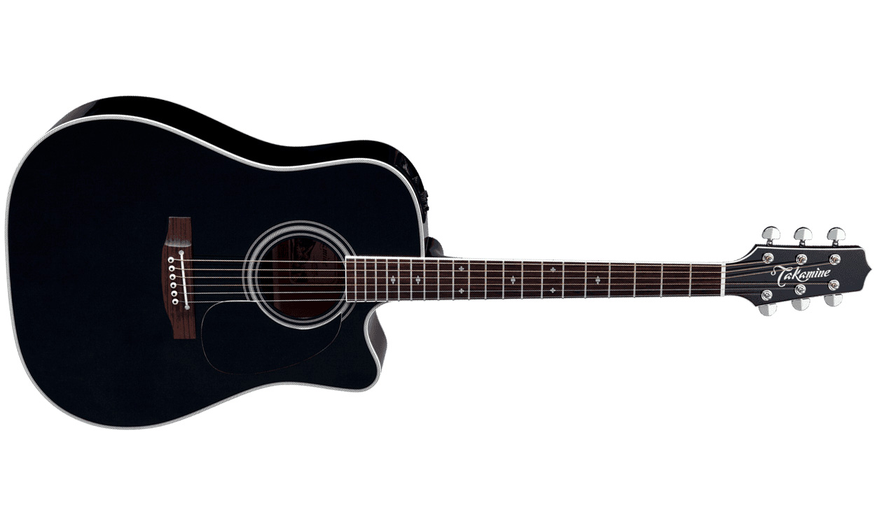 Takamine Ef341sc Legacy Dreadnought Cw Epicea Erable Ct4bii - Black - Guitare Electro Acoustique - Variation 1