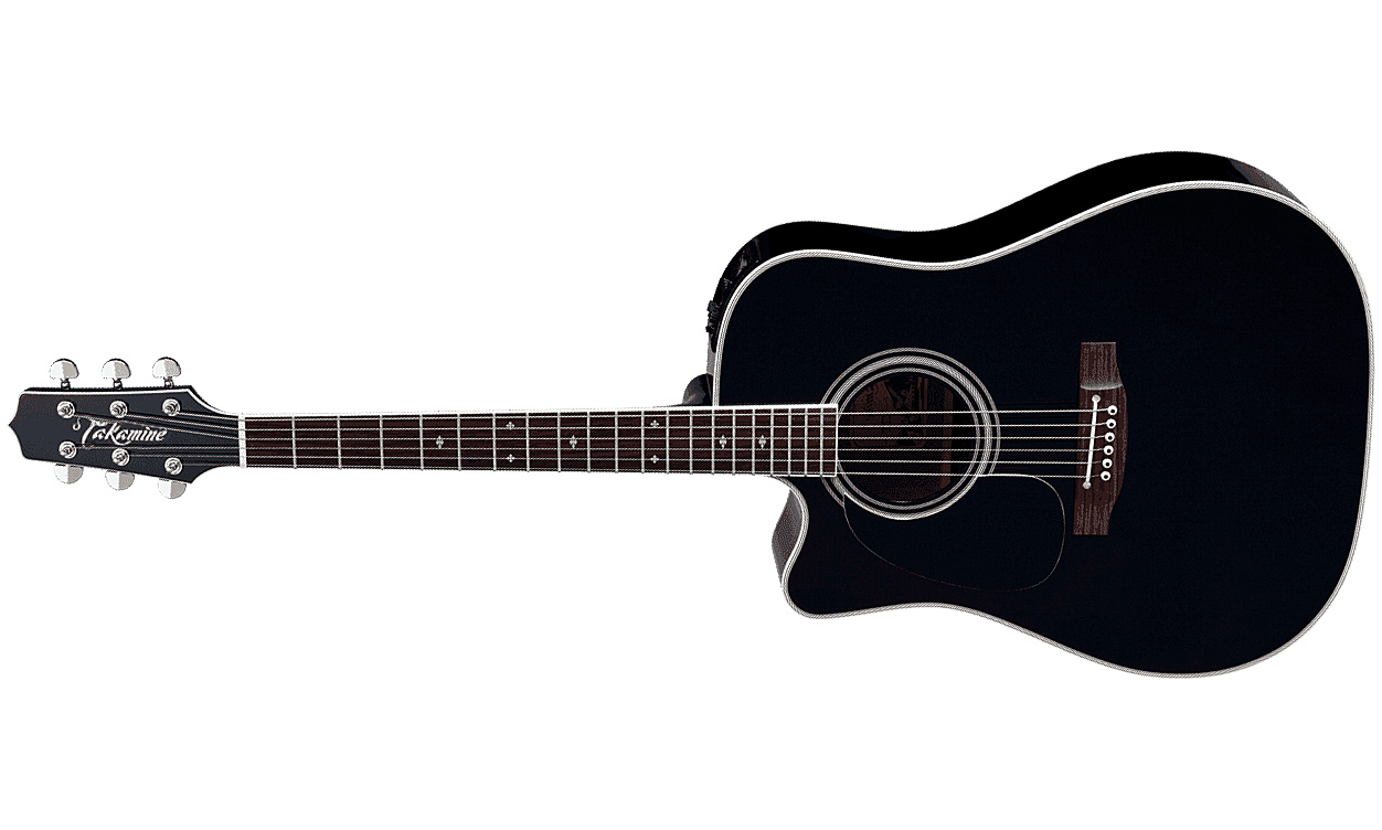 Takamine Ef341sclh Legacy Japan Dreadnought Cw Gaucher Epicea Erable Ct4bii - Black - Guitare Electro Acoustique - Variation 1