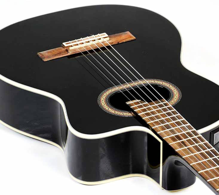 Takamine Gc6ce Blk 4/4 Cw Epicea Noyer Lau - Black - Guitare Classique Format 4/4 - Variation 2