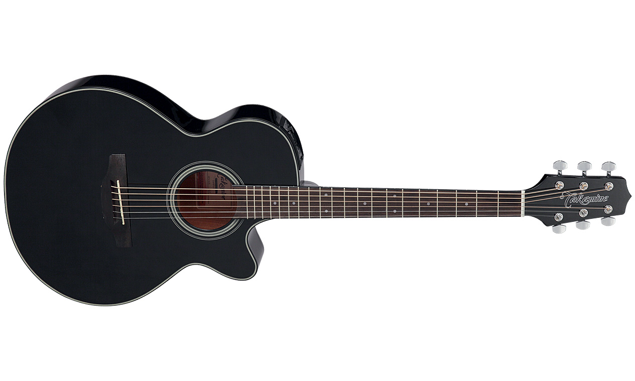 Takamine Gf15ce Blk Fxc Concert Cw Epicea Acajou Rw Tp-4t - Black Gloss - Guitare Electro Acoustique - Variation 1