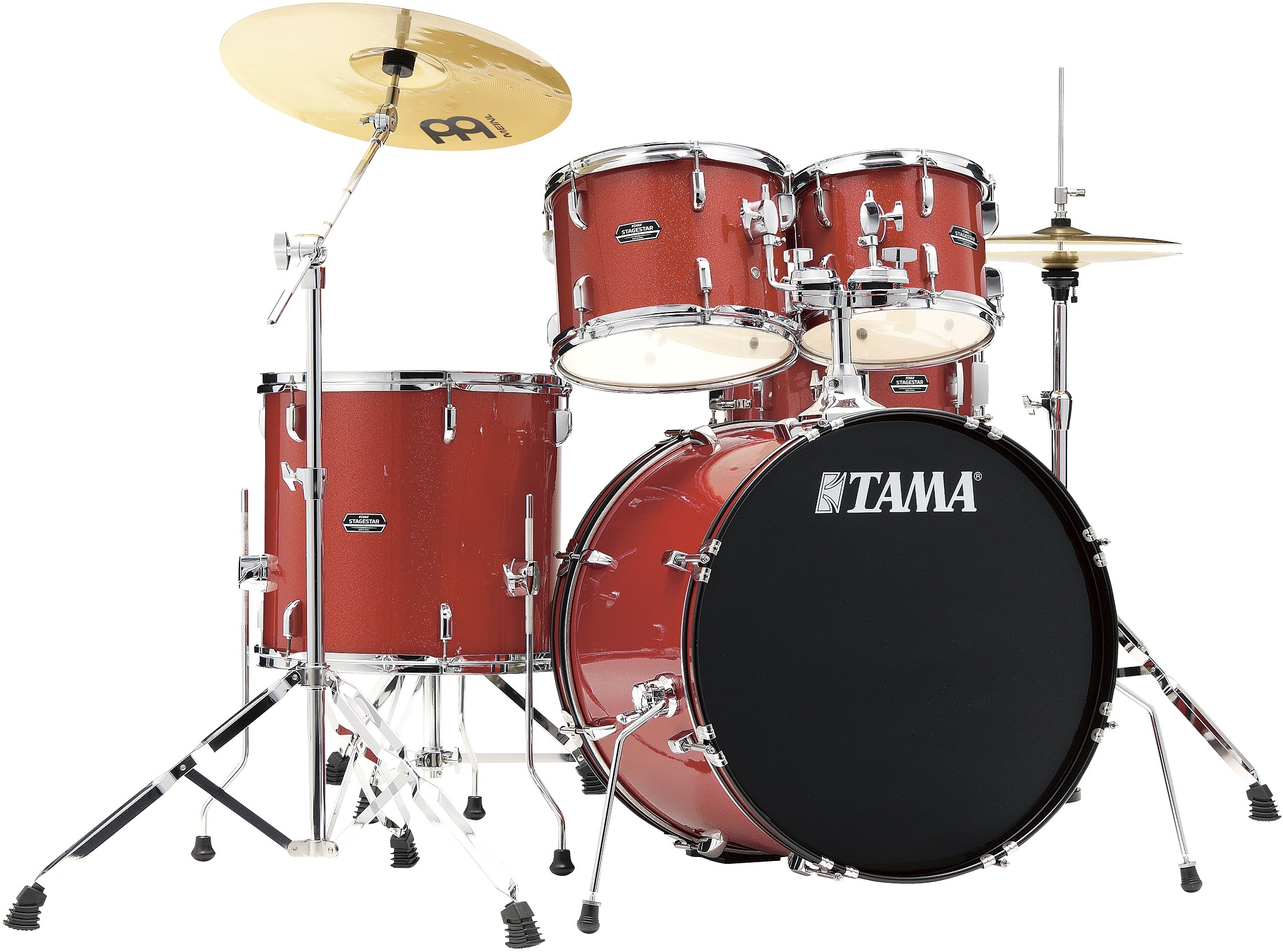Tama Stagestar St52h5 22 Poplar Kit - Candy Red Sparkle - Batterie Acoustique Stage - Main picture
