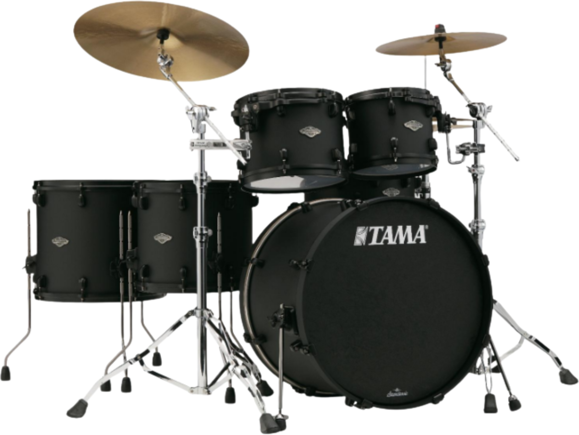 Tama Starclassic Performer Limited Ed. Blacked Out Black - 5 FÛts - Fat Black - Batterie Acoustique Rock - Main picture