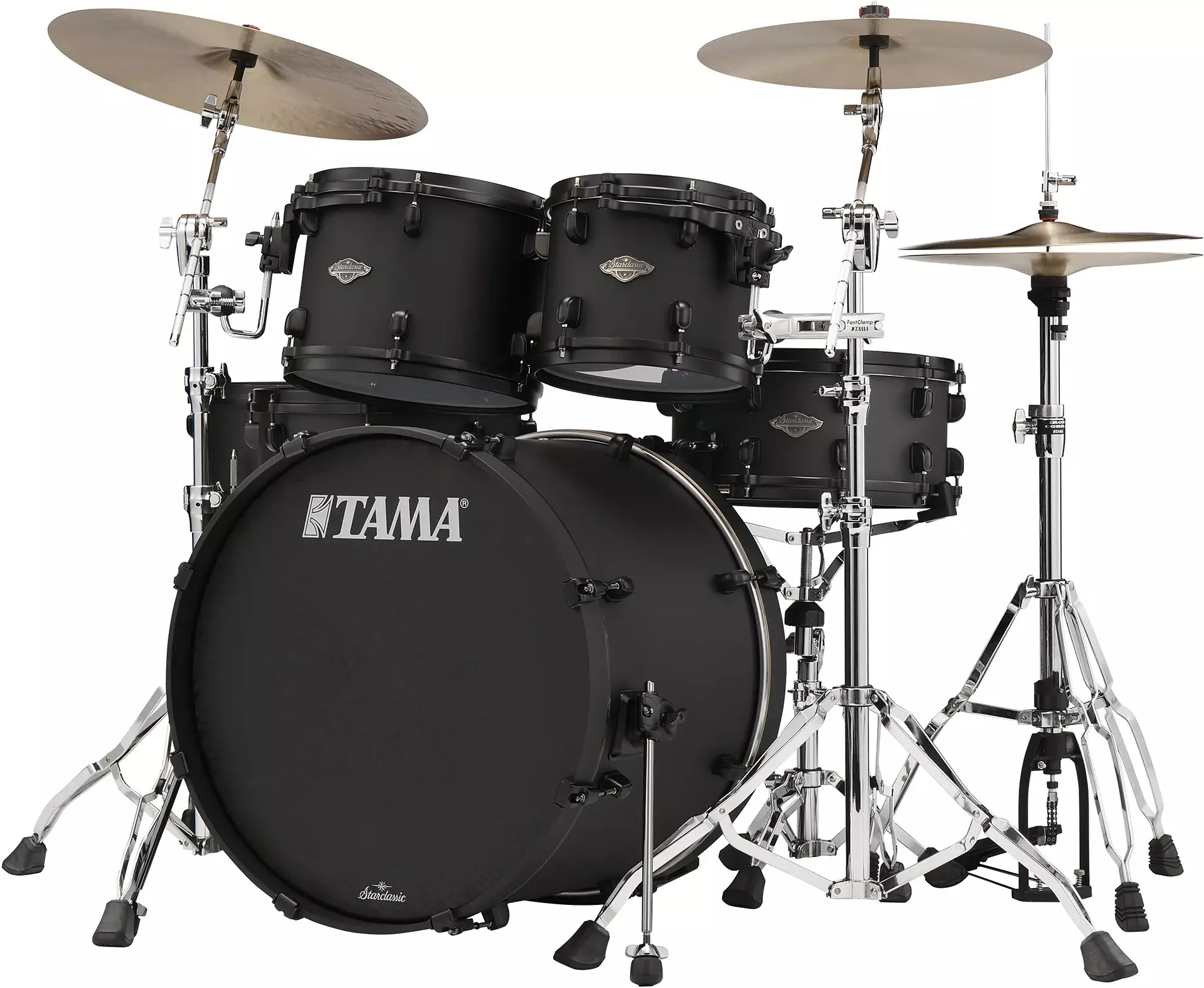 Tama Starclassic Performer Limited Ed. Blacked Out Black - 5 FÛts - Fat Black - Batterie Acoustique Rock - Main picture