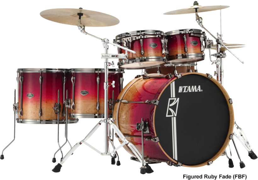 Tama Superstar Hyper-drive Limited Edition Ml52hlzbsg-fbf - Figured Ruby Fade - Batterie Acoustique Standard - Main picture