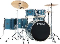 Batterie acoustique rock Tama Imperialstar 22'' - 6 fûts et + - Hairline blue