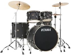 Batterie acoustique standard Tama Imperialstar 5 futs + Meinl set - Blacked out black