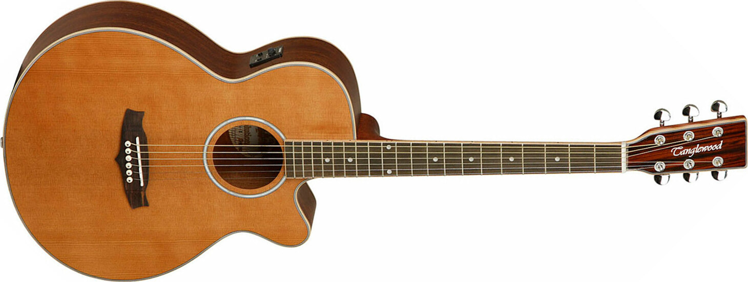 Tanglewood Tsfcen Evolution Super Folk 000 Cw Cedre Acajou - Natural Satin - Guitare Electro Acoustique - Main picture