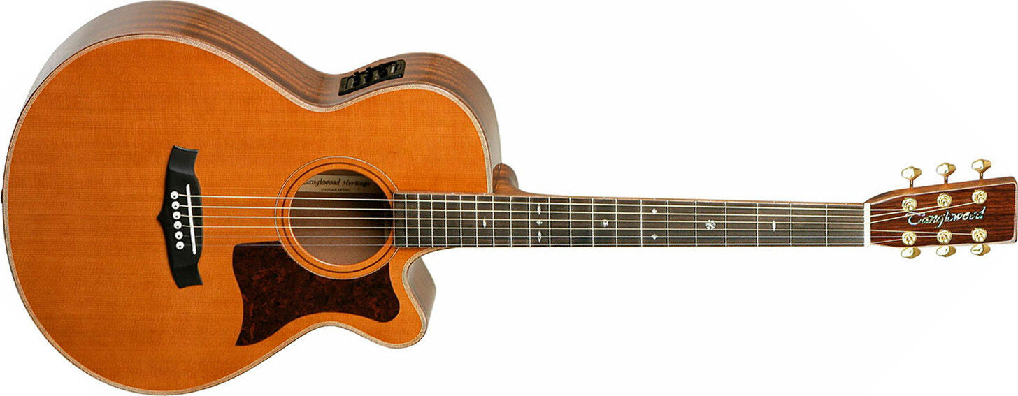 Tanglewood Tw45h E Heritage Super Folk 000 Cw Cedre Acajou - Guitare Acoustique - Main picture