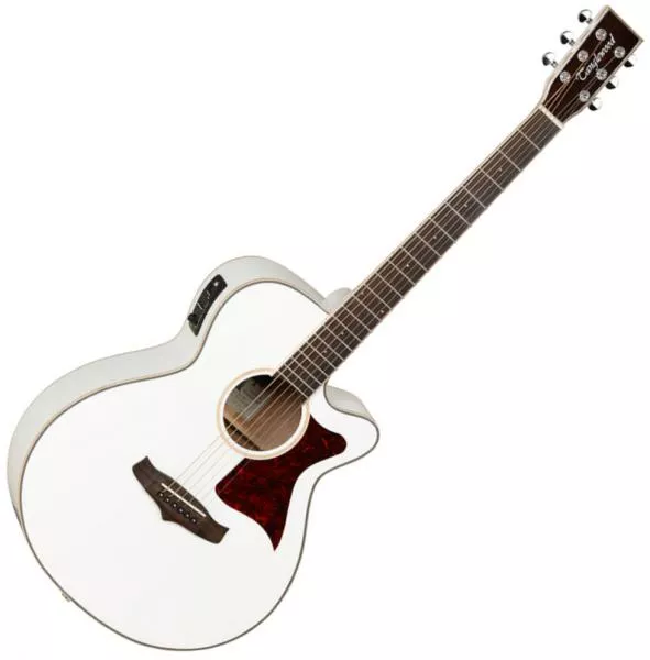 Guitare acoustique Tanglewood TW4WH Winterleaf Super Folk Cutaway - White gloss