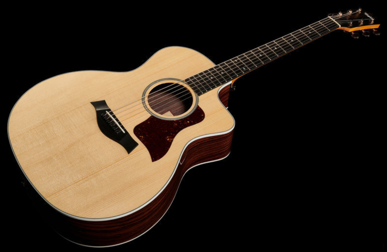 Taylor 214ce Dlx Gold Hardware Grand Auditorium Cw Epicea Palissandre Eb Es2 - Natural - Guitare Electro Acoustique - Variation 1