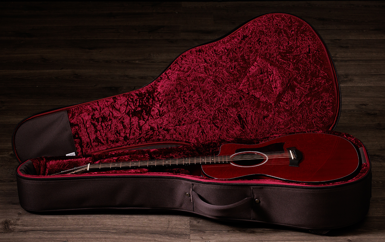 Taylor 224ce Plus Special Edition Grand Auditorium Cw Acajou Sapele Eb Es2 - Trans Red - Guitare Folk - Variation 8