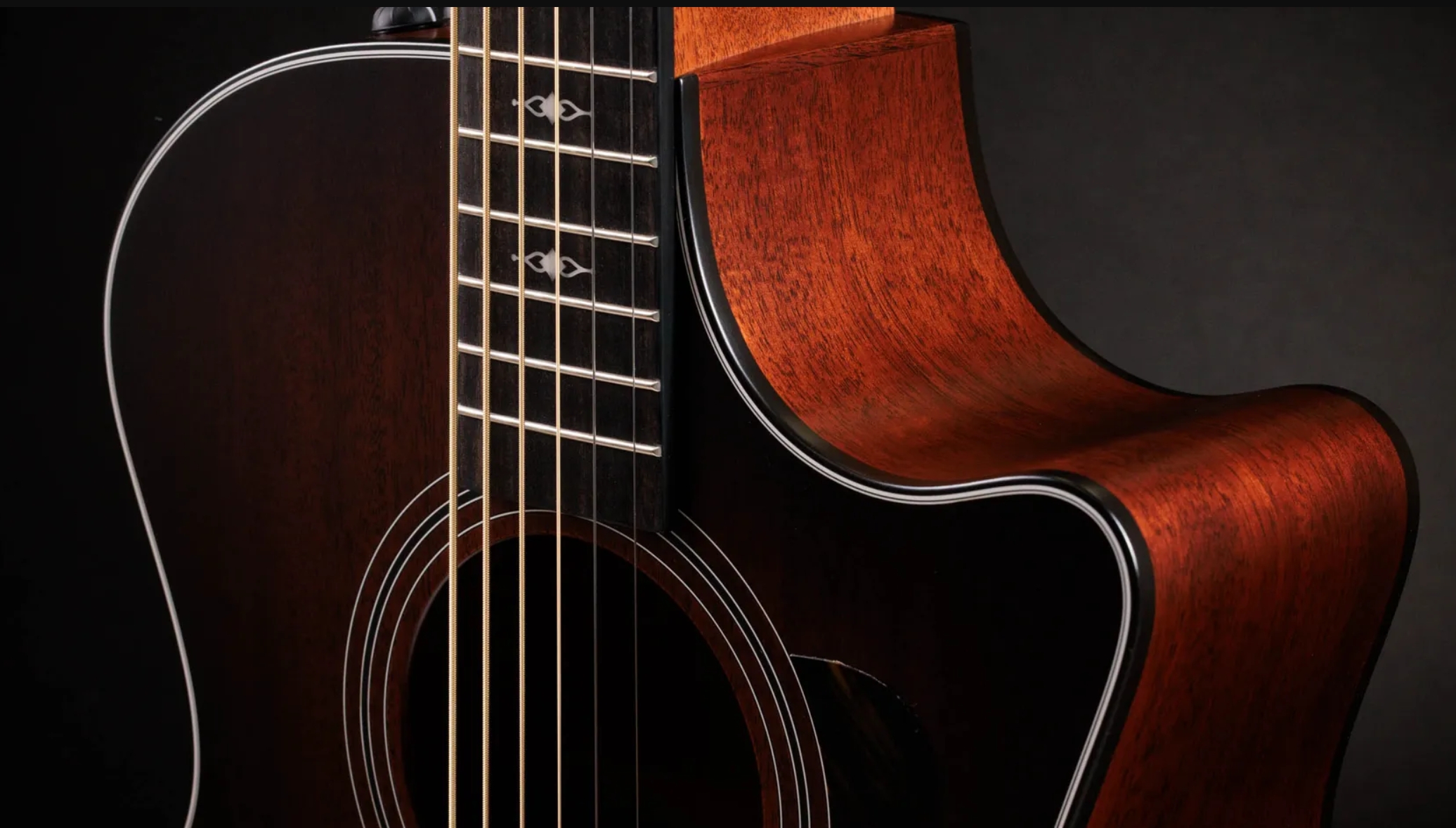 Taylor 324ce Baritone 6 Ltd Grand Auditorium Cw Tout Acajou Eb Es2 - Shaded Edgeburst Top Satin - Guitare Folk - Variation 3