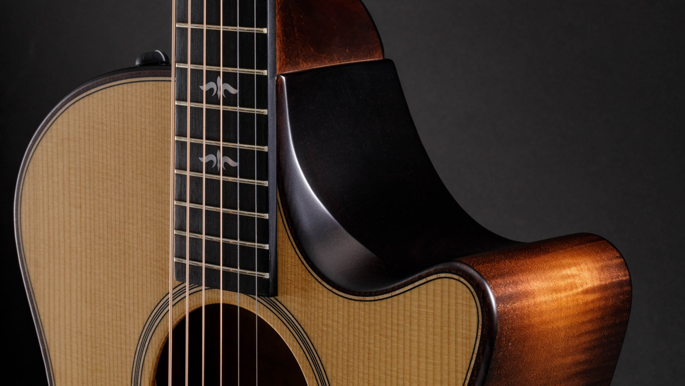 Taylor 614ce Builder's Edition V-class Grand Auditorium Cw Epicea Erable Eb Es2 - Natural Top & Wild Honey Burst - Guitare Folk - Variation 2