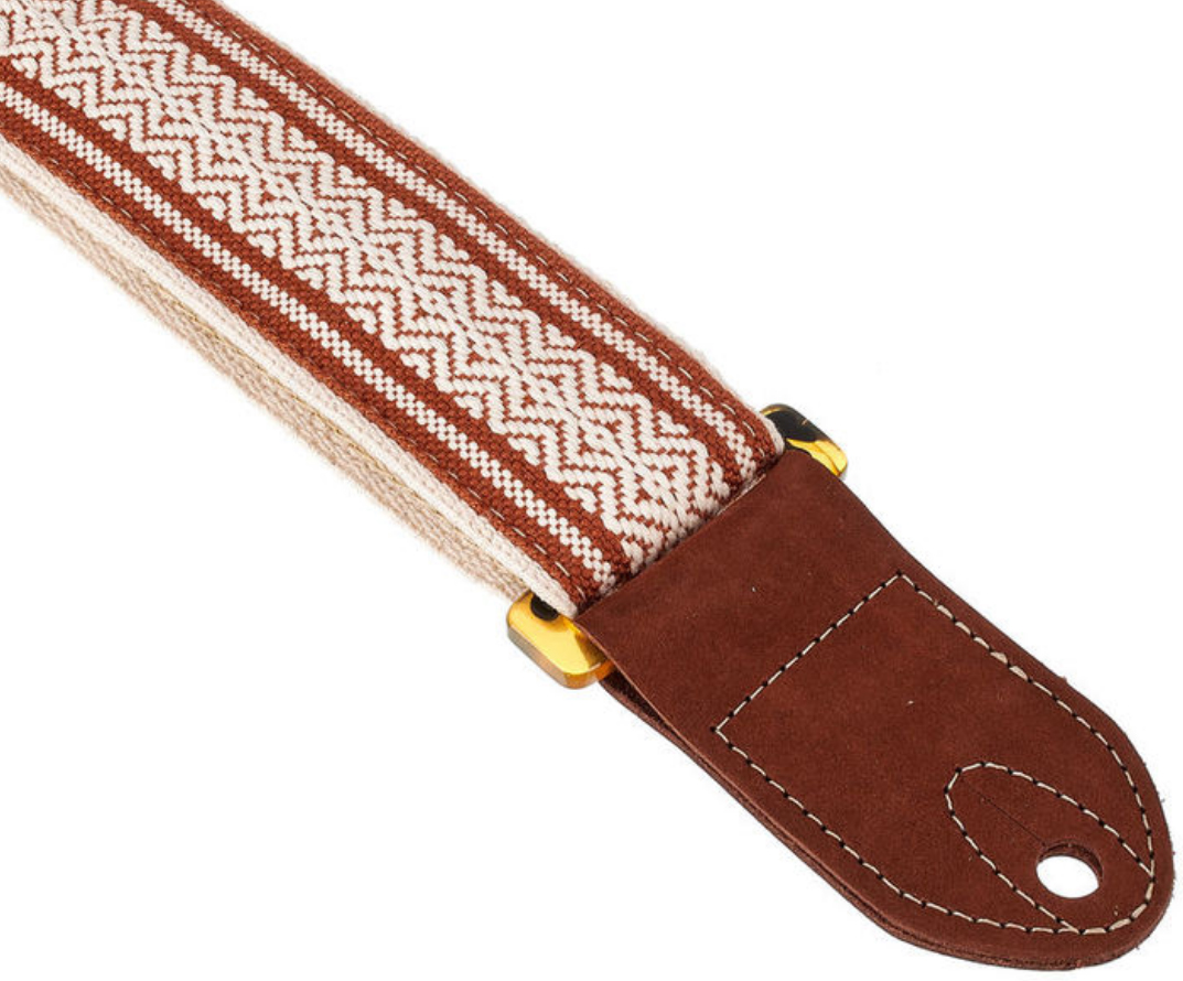 Taylor Academy Strap Wht-brn Jacquard Cotton 2 Inches - Sangle Courroie - Variation 1