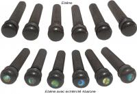 Ebony Bridge Pins With Abalone Dots (6)