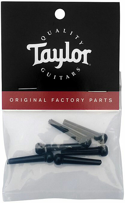 Taylor Bridge Pins 6-pack Black Plastic - Cheville Guitare Acoustique - Main picture