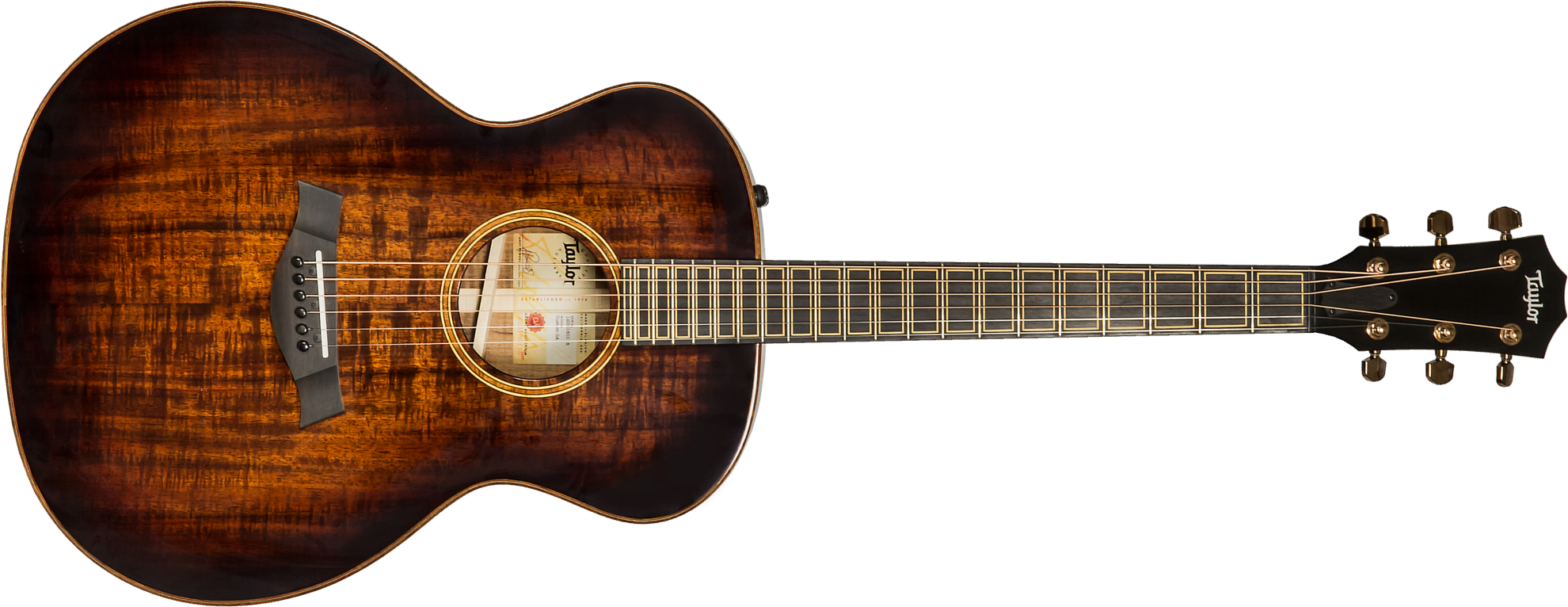 Taylor Custom Ga-e V-class Grand Auditorium Cw Tout Blackwood Eb Es2 #1202180118 - Shaded Edge Burst - Guitare Folk - Main picture