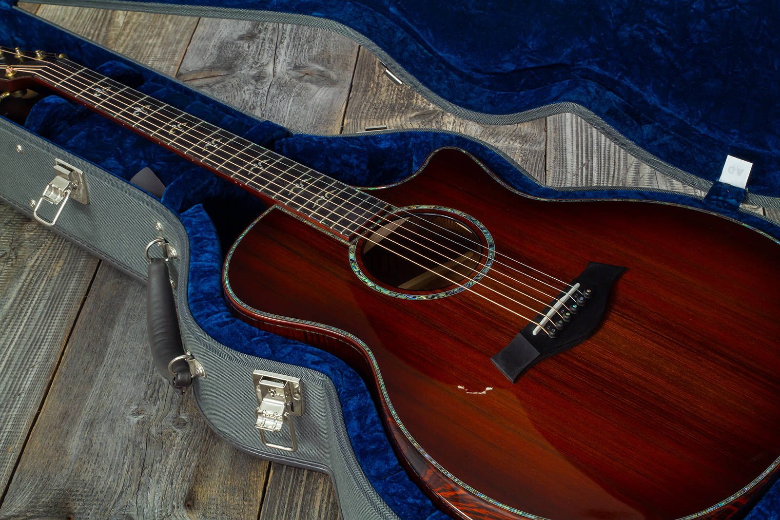 Taylor Custom Shop Grand Auditorium Cw Redwood / Koa Eb Es2 #1211143039 #1210103110 - Shaded Edgeburst - Guitare Folk - Variation 13