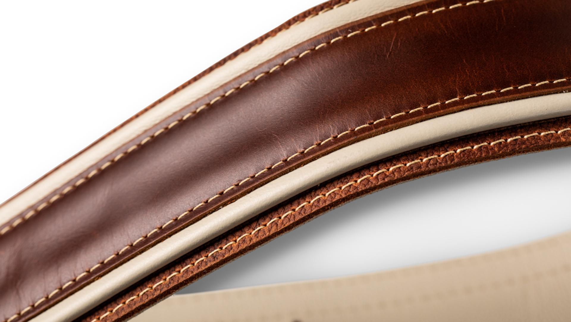 Taylor Element Leather Guitar Strap 2.5-inc Brown/cream 4113-25 Cuir - Sangle Courroie - Variation 1