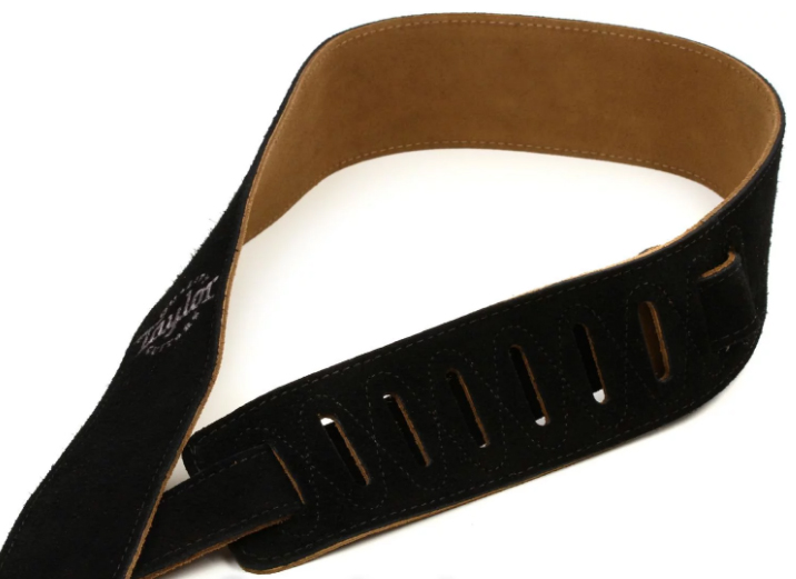 Taylor Strap Embroidered Suede Black 2.5 Inches - Sangle Courroie - Variation 1