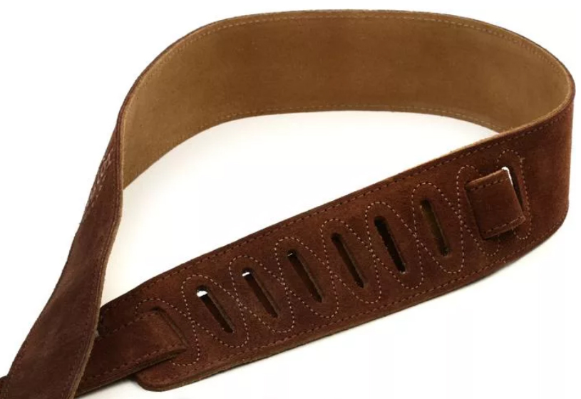 Taylor Strap Embroidered Suede Choc 2.5 Inches - Sangle Courroie - Variation 2
