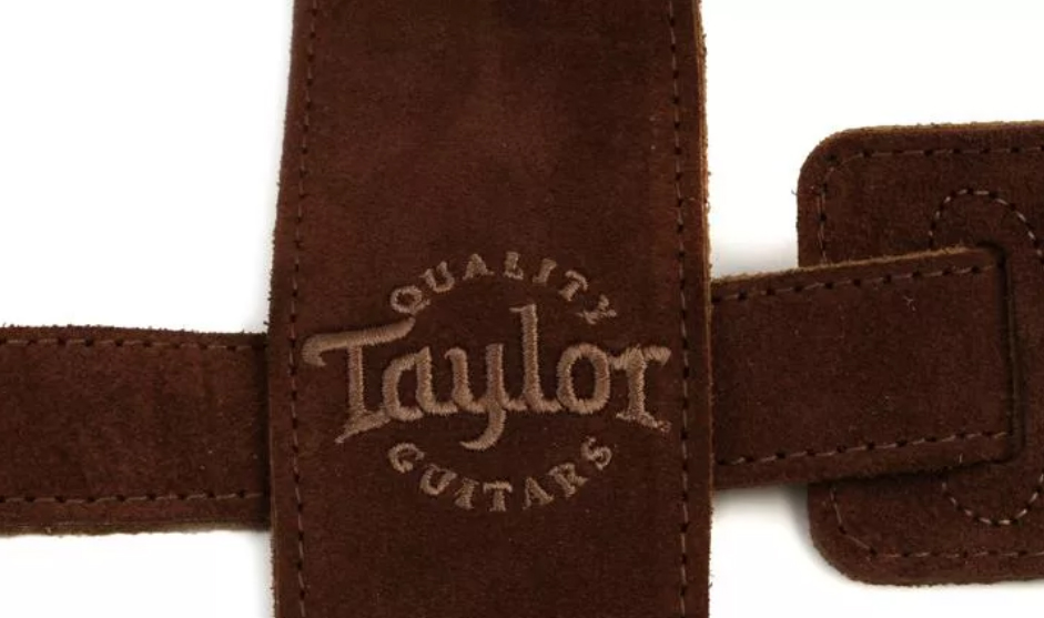 Taylor Strap Embroidered Suede Choc 2.5 Inches - Sangle Courroie - Variation 3