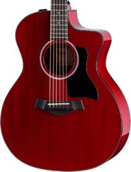 Guitare folk Taylor 224ce Plus Special Edition - trans red
