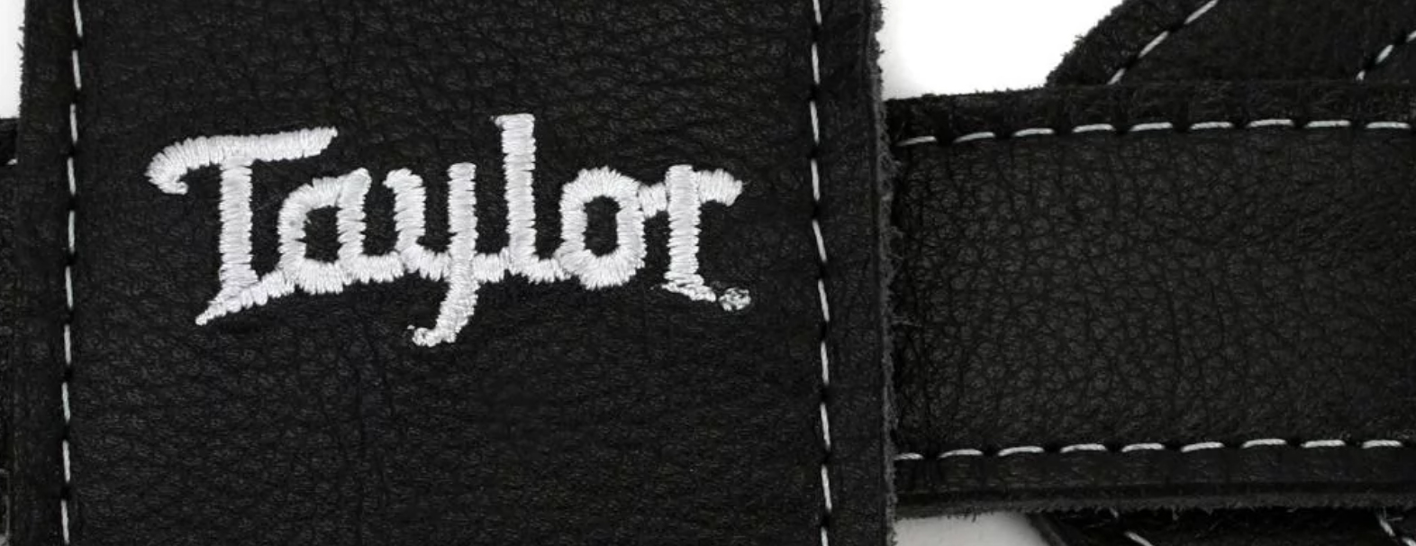 Taylor Strap Black Leather Suede Back 2.5 Inches Black Leather Silver Logo - Sangle Courroie - Variation 3