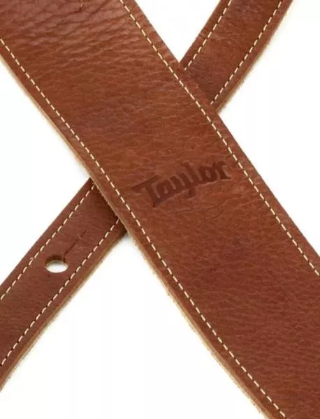 Sangle courroie Taylor Leather Guitar Strap, Suede Back, 2.5 inch - Medium Brown