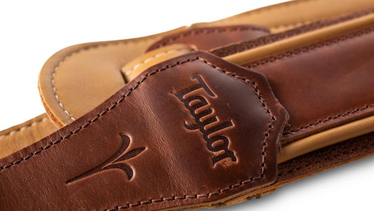 Taylor Spring Vine Strap Med Brown Leather 2.5 Inches Brown Butterscotch Trim - Sangle Courroie - Variation 2