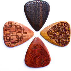 Sachet 4 Mediators En Bois - Laser Grip