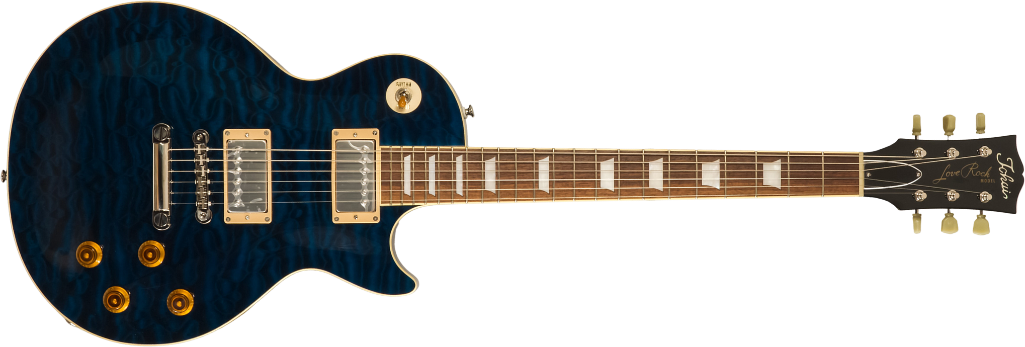 Tokai Love Rock Ls101q Jap 2h Ht Rw - Indigo Blue - Guitare Électrique Single Cut - Main picture