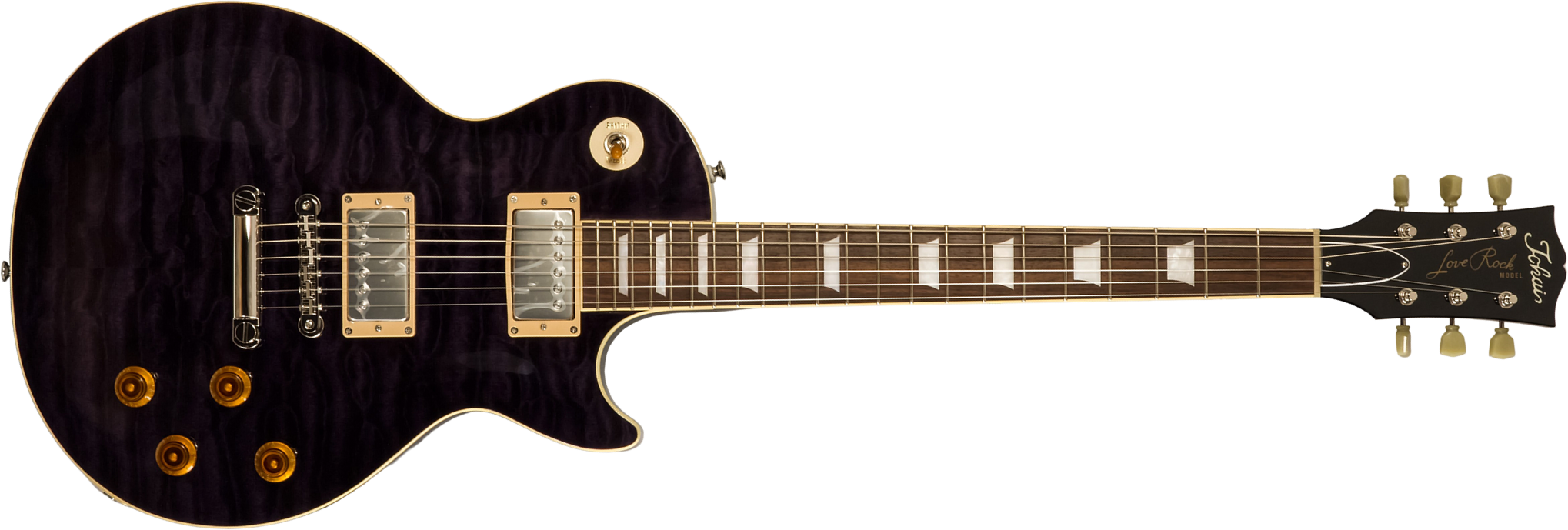 Tokai Love Rock Ls101q Jap 2h Ht Rw #2450033 - See Through Black - Guitare Électrique Single Cut - Main picture