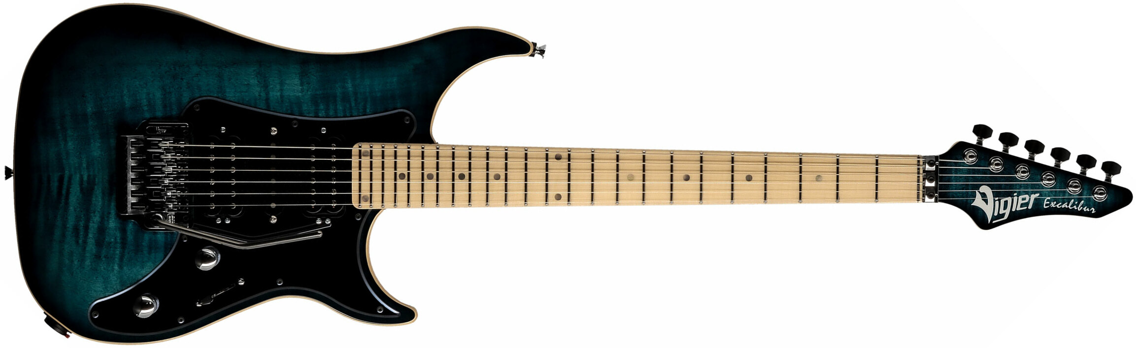Vigier Excalibur Custom Hsh Fr Mn - Mysterious Blue - Guitare Électrique Forme Str - Main picture