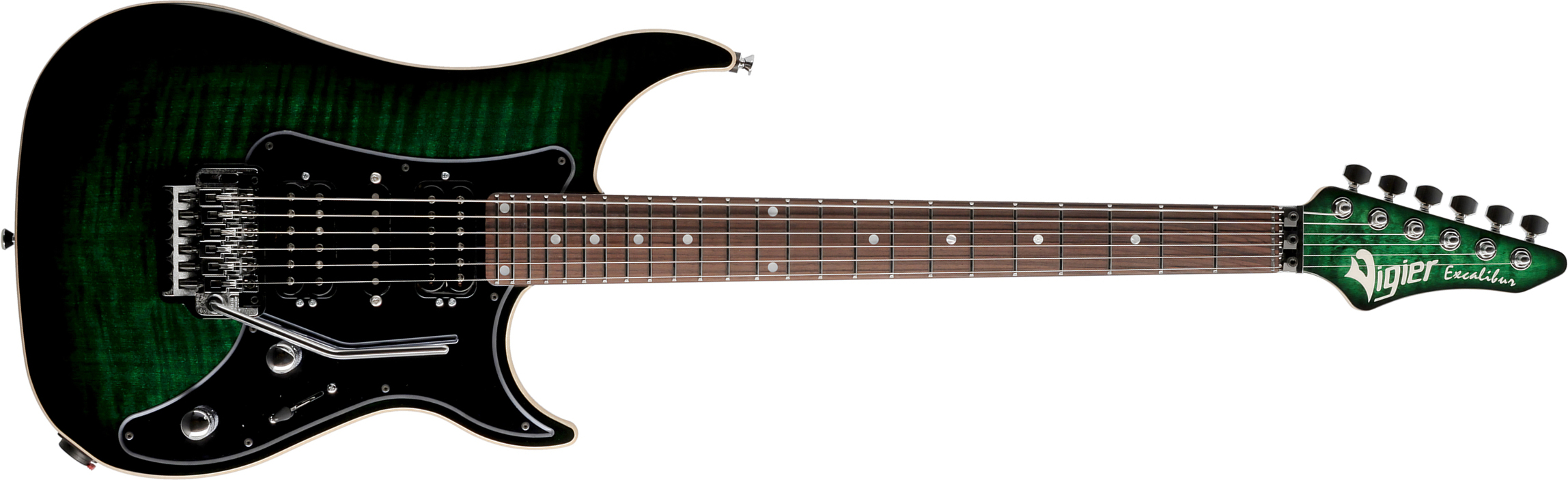 Vigier Excalibur Custom Hsh Fr Rw - Mysterious Green - Guitare Électrique Forme Str - Main picture