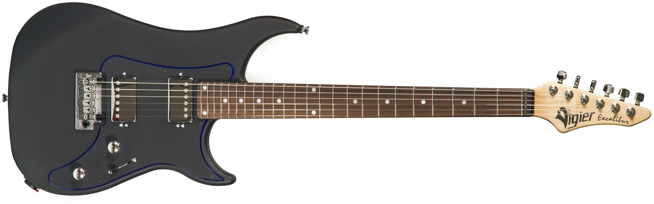 Vigier Excalibur Indus Hh Trem Rw - Textured Black - Guitare Électrique Double Cut - Main picture