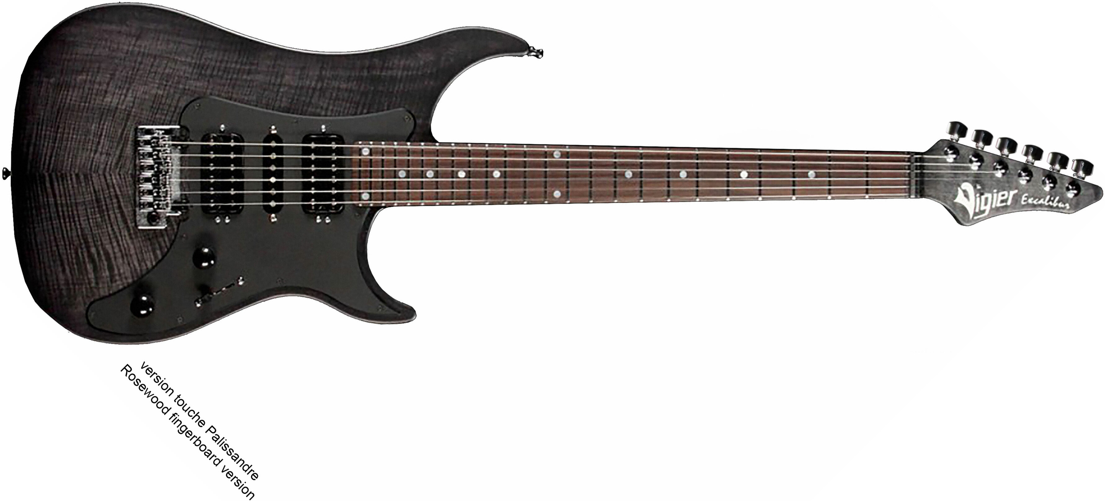 Vigier Excalibur Special Hsh Trem Mn +housse - Velour Noir - Guitare Électrique 7 Cordes - Main picture