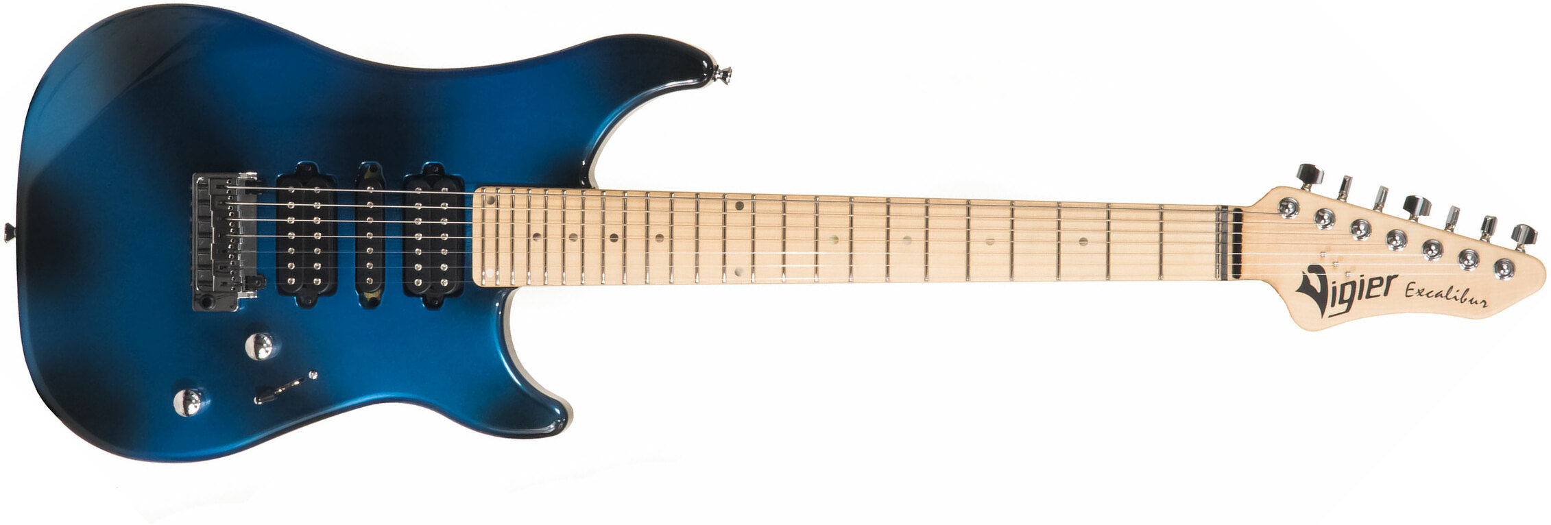 Vigier Excalibur Supra 7c Hsh Trem Mn - Urban Blue - Guitare Électrique 7 Cordes - Main picture